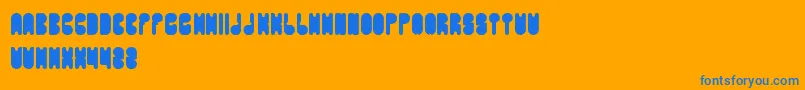 PORTABLE-Schriftart – Blaue Schriften auf orangefarbenem Hintergrund