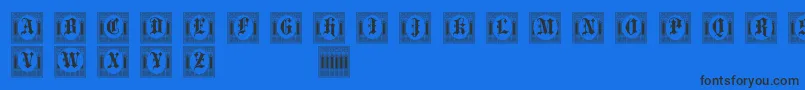 PortculliardInitials Font – Black Fonts on Blue Background
