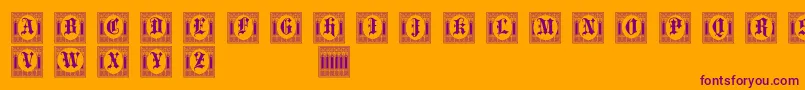 PortculliardInitials Font – Purple Fonts on Orange Background