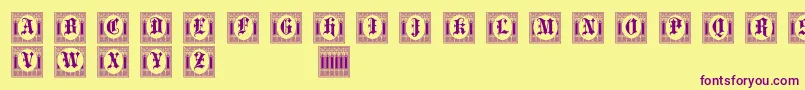 PortculliardInitials Font – Purple Fonts on Yellow Background