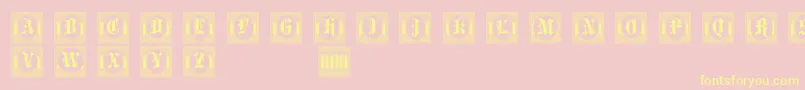 PortculliardInitials Font – Yellow Fonts on Pink Background