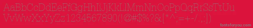 GlyphaLt35Thin Font – Gray Fonts on Red Background