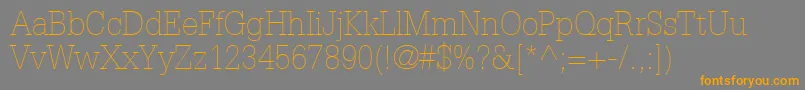 Шрифт GlyphaLt35Thin – оранжевые шрифты на сером фоне