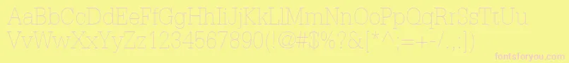 Police GlyphaLt35Thin – polices roses sur fond jaune