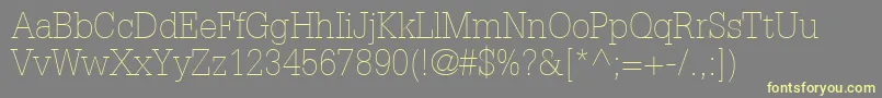 Шрифт GlyphaLt35Thin – жёлтые шрифты на сером фоне