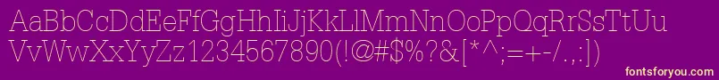 Шрифт GlyphaLt35Thin – жёлтые шрифты на фиолетовом фоне