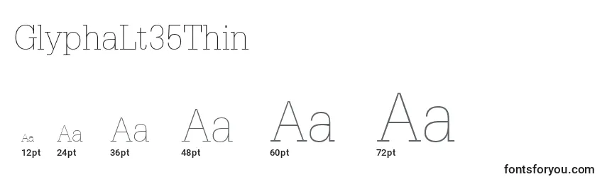 GlyphaLt35Thin Font Sizes