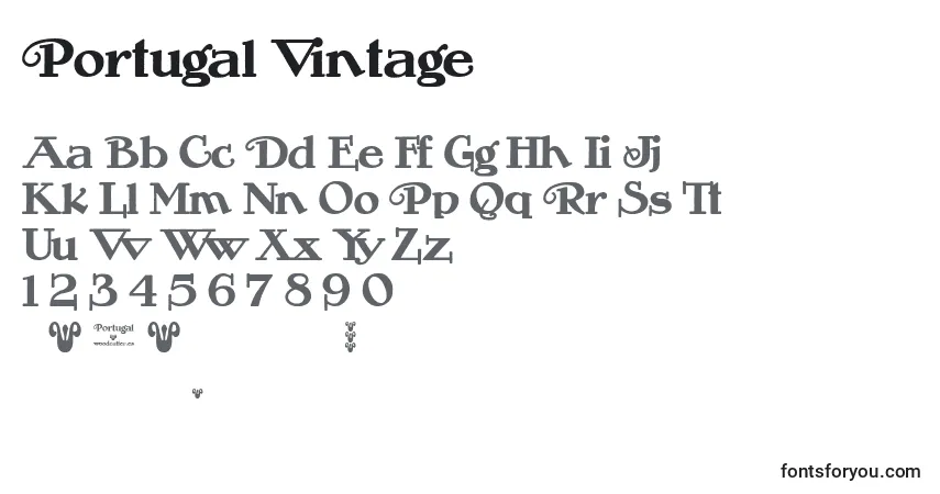 Czcionka Portugal Vintage – alfabet, cyfry, specjalne znaki