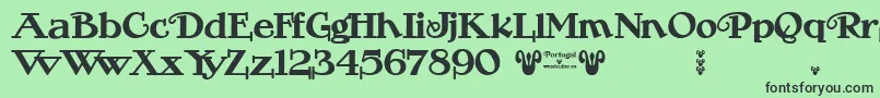 Portugal Vintage Font – Black Fonts on Green Background