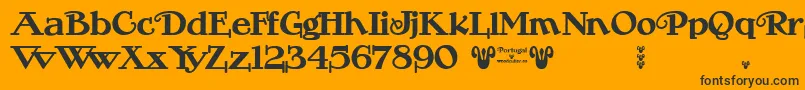 Portugal Vintage Font – Black Fonts on Orange Background