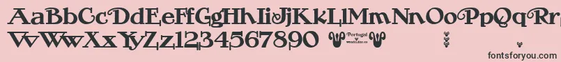 Portugal Vintage Font – Black Fonts on Pink Background