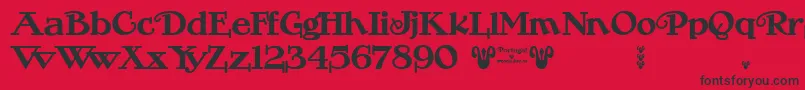 Portugal Vintage Font – Black Fonts on Red Background