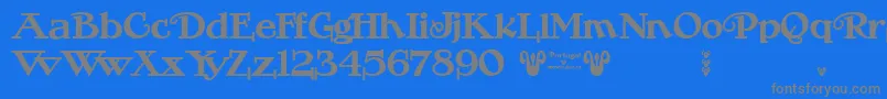 Portugal Vintage Font – Gray Fonts on Blue Background