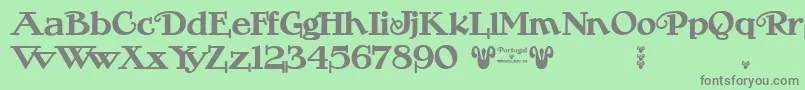 Шрифт Portugal Vintage – серые шрифты на зелёном фоне