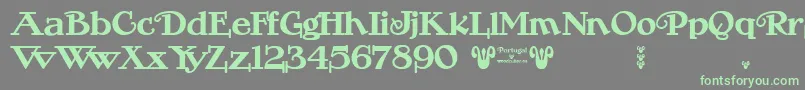 Portugal Vintage Font – Green Fonts on Gray Background