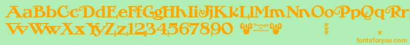 Portugal Vintage Font – Orange Fonts on Green Background