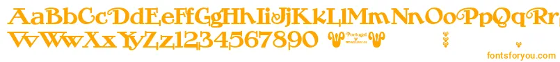 Portugal Vintage Font – Orange Fonts on White Background