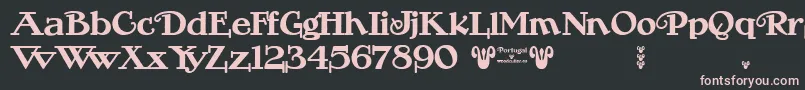 Шрифт Portugal Vintage – розовые шрифты на чёрном фоне