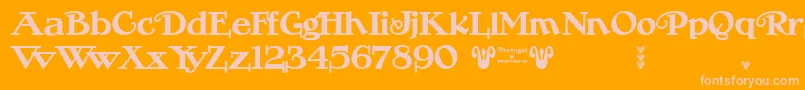 Portugal Vintage Font – Pink Fonts on Orange Background