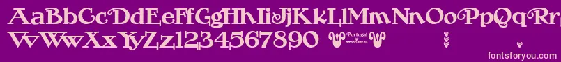 Portugal Vintage Font – Pink Fonts on Purple Background