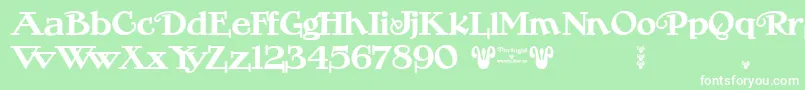 フォントPortugal Vintage – 緑の背景に白い文字