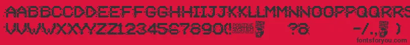 フォントPositive System – 赤い背景に黒い文字