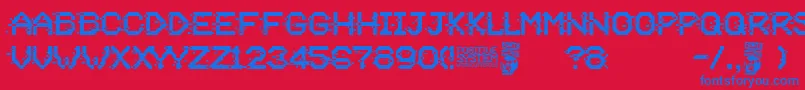 フォントPositive System – 赤い背景に青い文字