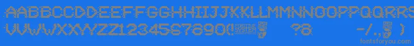 Positive System-Schriftart – Graue Schriften auf blauem Hintergrund