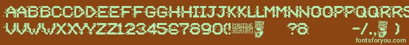 Positive System-fontti – vihreät fontit ruskealla taustalla