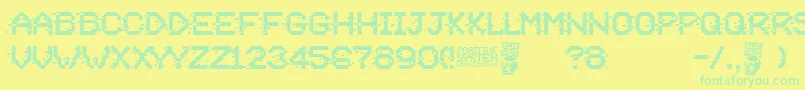 Positive System-Schriftart – Grüne Schriften auf gelbem Hintergrund