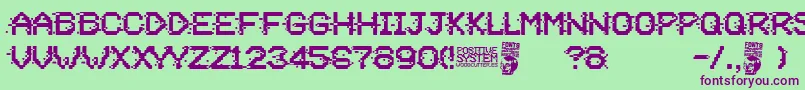 Positive System Font – Purple Fonts on Green Background