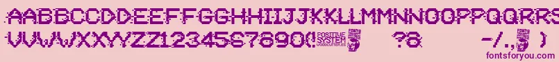Positive System Font – Purple Fonts on Pink Background
