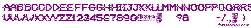 Positive System-Schriftart – Violette Schriften auf weißem Hintergrund