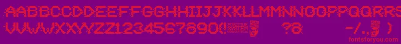 Weitere Informationen zur Positive System-Schriftart Positive System-Schriftart – Rote Schriften auf violettem Hintergrund