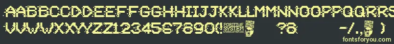 Positive System Font – Yellow Fonts on Black Background