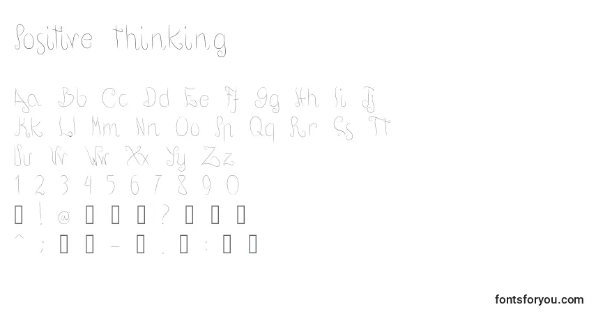 Fuente Positive thinking - alfabeto, números, caracteres especiales