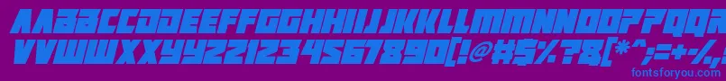 Positrons Italic Font – Blue Fonts on Purple Background