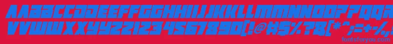 Positrons Italic Font – Blue Fonts on Red Background