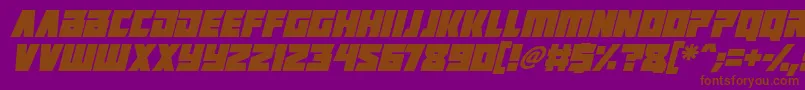 Positrons Italic Font – Brown Fonts on Purple Background