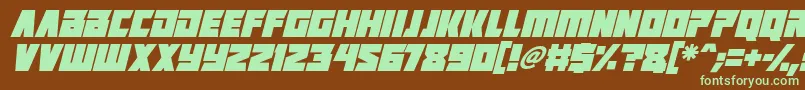 Positrons Italic Font – Green Fonts on Brown Background