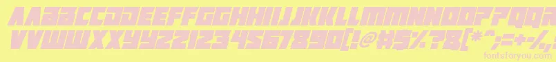 Positrons Italic Font – Pink Fonts on Yellow Background
