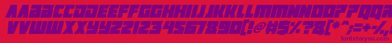Positrons Italic Font – Purple Fonts on Red Background