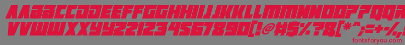 Positrons Italic-Schriftart – Rote Schriften auf grauem Hintergrund