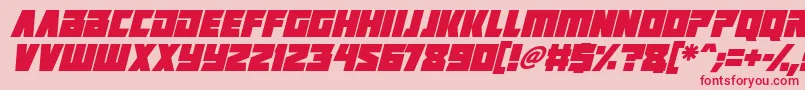 フォントPositrons Italic – ピンクの背景に赤い文字