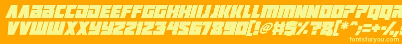 Positrons Italic Font – Yellow Fonts on Orange Background