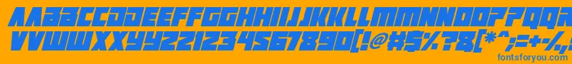 Positrons Italic Font – Blue Fonts on Orange Background