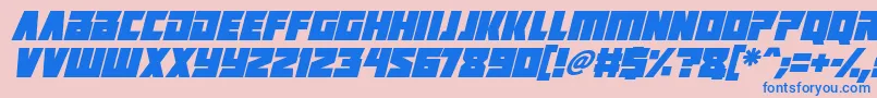 Positrons Italic Font – Blue Fonts on Pink Background