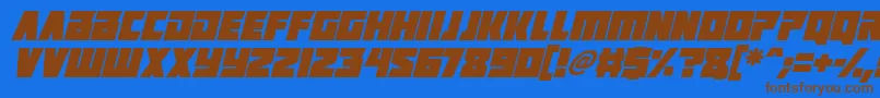 Positrons Italic Font – Brown Fonts on Blue Background