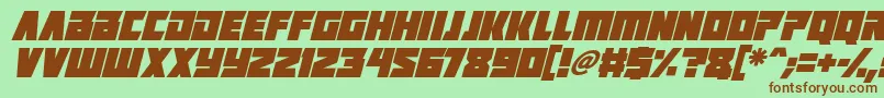 Positrons Italic Font – Brown Fonts on Green Background