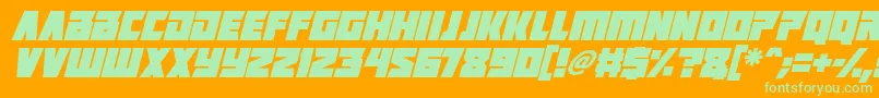 Positrons Italic Font – Green Fonts on Orange Background